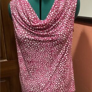 Charter Club Pink and White Sleeveless Top